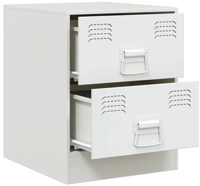 Mesa de cabeceira 34,5x39x44 cm aço branco