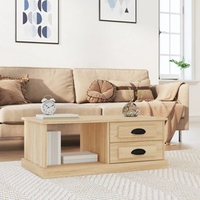 vidaXL Mesa de centro 90x50x35 cm derivados madeira carvalho sonoma