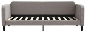 Sofá-cama com colchão 80x200 cm tecido cinzento-acastanhado