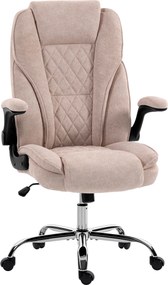 Cadeira de escritório, cadeira ergonómica, altura ajustável, braços rebatíveis, 70 x 70 x 114-122 cm, rosa