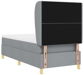 Cama Box Spring vidaXL com Colchão Cinza Claro 100x200 cm Tecido