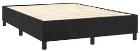Estrutura de cama sem colchão 140x190 cm veludo preto