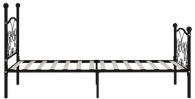 Estrutura de cama com estrado de ripas 90x200 cm metal preto