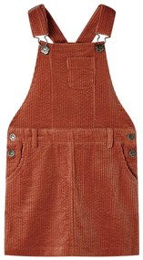 Vestido com peitilho para criança bombazina cor conhaque 104