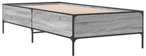 Estrutura cama 100x200 cm derivados madeira/metal cinza sonoma