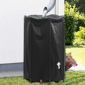 vidaXL Depósito de água dobrável com torneira 1000 L PVC