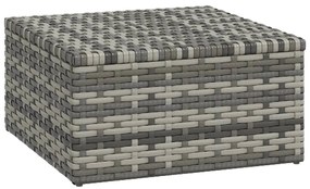 3 pcs conjunto lounge de jardim c/ almofadões vime PE cinzento