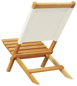 Cadeiras de jardim dobráveis 8 pcs tecido/madeira branco nata