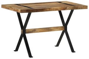 Mesa de jantar 120x60x76 cm madeira de mangueira áspera