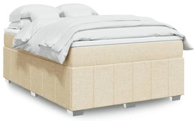 Cama com molas/colchão 140x200 cm tecido cor creme