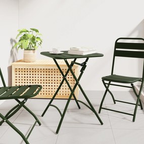 Mesa de Jardim Dobrável vidaXL Verde Escuro 55x55x73 cm Aço