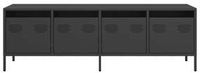 Móvel de TV 135x39x43,5 cm aço laminado a frio preto
