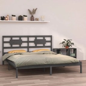 3105687 vidaXL Estrutura de cama 200x200 cm madeira maciça cinzento