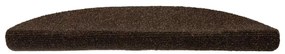 Tapetes escada autoadesivos 10 pcs 56x17x3 cm agulhado castanho