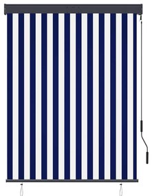 Estore de rolo para exterior 120x250 cm azul e branco