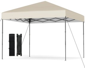 Tenda dobrável com bolsa de transporte e altura ajustável em 3 posições para jardim,festas, eventos 295 x 295 cm bege