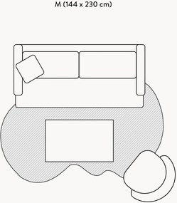 Tapete de lã artesanal com forma orgânica Aliza