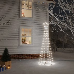343487 vidaXL Árvore de Natal em cone 108 luzes LED 70x180 cm branco frio