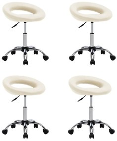 vidaXL Cadeiras de jantar giratórias 4 pcs couro art. creme