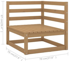 7 pcs conjunto lounge de jardim com almofadões pinho maciço