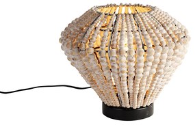 Candeeiro de mesa oriental bege com contas - Moti Oriental