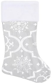 Saia de árvore de Natal luxuosa 90 cm com meia tecido branco