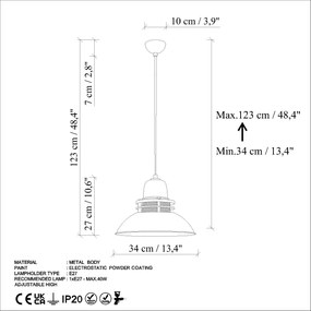 Candeeiro de Teto Tibet – Laranja – Ø34 x 27 cm