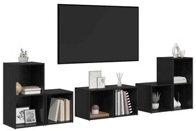 Conjunto de Estantes para TV 6 pcs Carvalho Preto