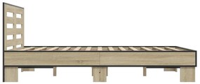 Estrutura de cama 140x190 cm derivados madeira/metal