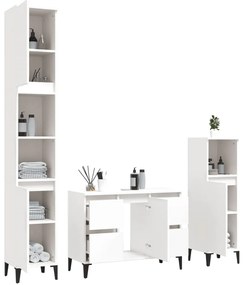 3 pcs conjunto móveis casa de banho derivados de madeira branco