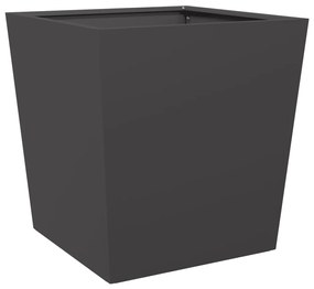 Vaso/floreira de jardim 2 pcs 50x50x50 cm aço preto