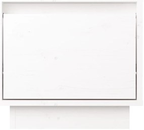 Mesa de cabeceira 35x34x32 cm madeira de pinho maciça branco
