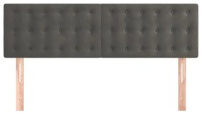 Cabeceira de cama 2 pcs veludo 72x5x78/88 cm cinzento-escuro