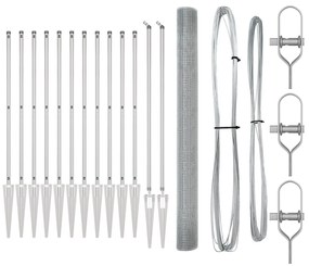 Cerca de Fio Soldado com 13 Postes Spike 1.6x25 m Aço Galvanizado