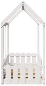 Cama infantil formato casa 70x140 cm pinho maciço branco