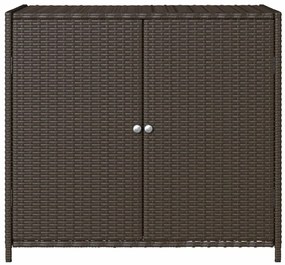 Armário de arrumação p/ jardim 83x45x76 cm vime PE castanho