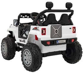 Jipe elétrico para Crianças 12V 4x4 OFF ROAD Speed Rodas de EVA, Assento de couro Branco