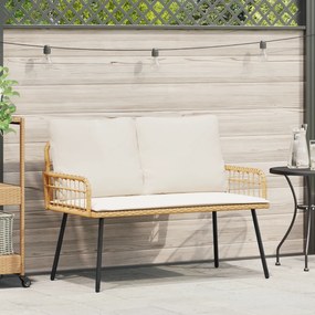 Banco de Jardim vidaXL Natural 114x64x78 cm em Rattan Sintético