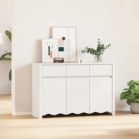 Sideboard vidaXL "DRAMMEN" Branco 114x43x75,5 cm Madeira Sólida Pinus