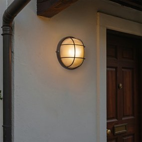 Candeeiro de parede exterior industrial castanho enferrujado IP44 - Hanneke