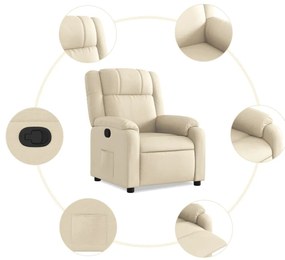 Poltrona reclinável tecido cor creme
