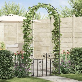 vidaXL Arco de Jardim com bloqueio Preto 102 x 50 x 218 cm