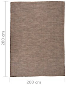 Tapete de tecido plano para exterior 200x280 cm castanho