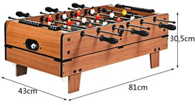 Mesa de jogos crianças 4 em 1 com mesa de futebol, hóquei, bilhar e Ping Pong 82 x 43 x 30,5 cm