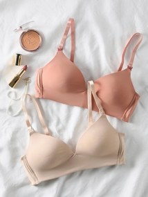 Lote de 2 soutiens especial gravidez e amamentação, em microfibra e renda bege