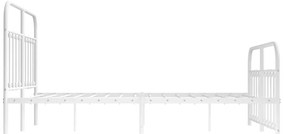 Estrutura de cama com cabeceira e pés 140x200 cm metal branco