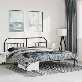Estrutura de cama com cabeceira 183x213 cm metal preto