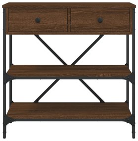 Mesa consola 75x34,5x75 cm derivados madeira carvalho castanho