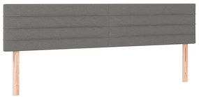 Cama box spring c/ colchão e LED 120x190 cm tecido cinza-escuro