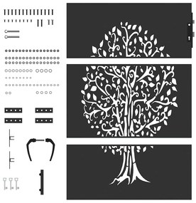 Portão de Jardim Preto 100 x 150 cm Aço com Revestimento em Pó